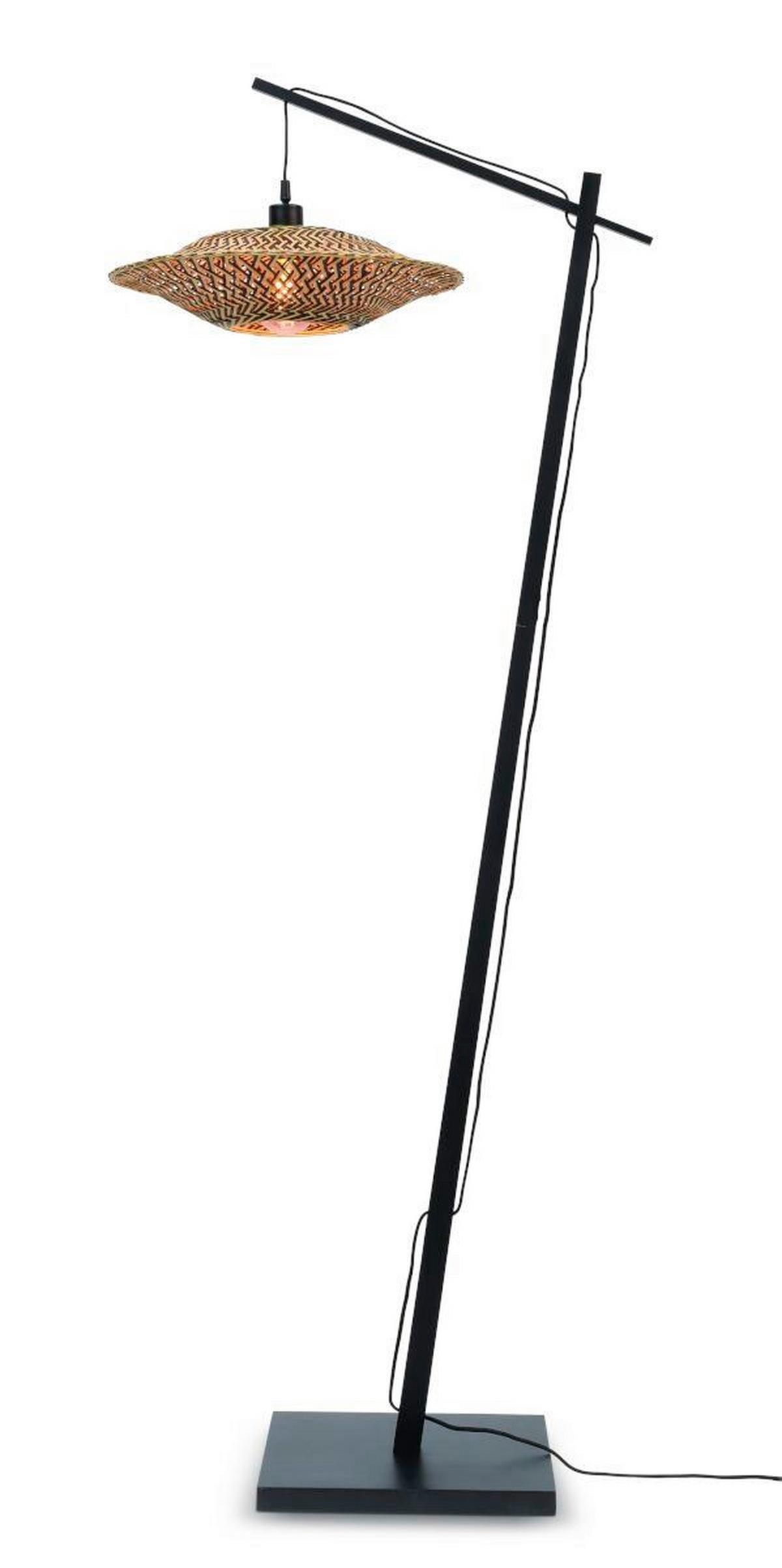 Stehleuchte Bali/f/ad/b/4412/bn - Schwarz/Naturfarben, Trend, Holz (44/176cm) - Good & Mojo