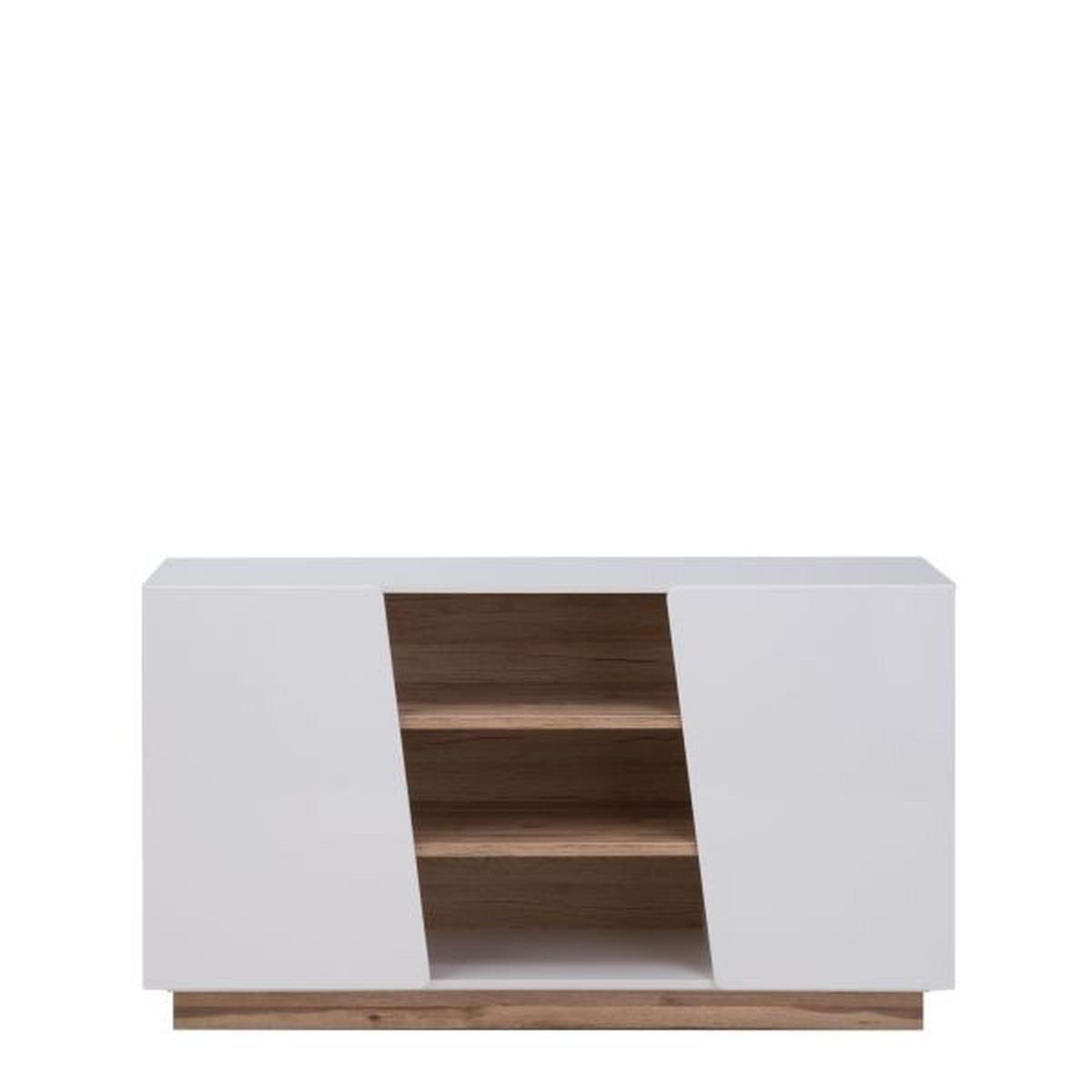 Komoda Mike - biela/farba duba, Modern, kov/kompozitné drevo (139,6/79/41cm)