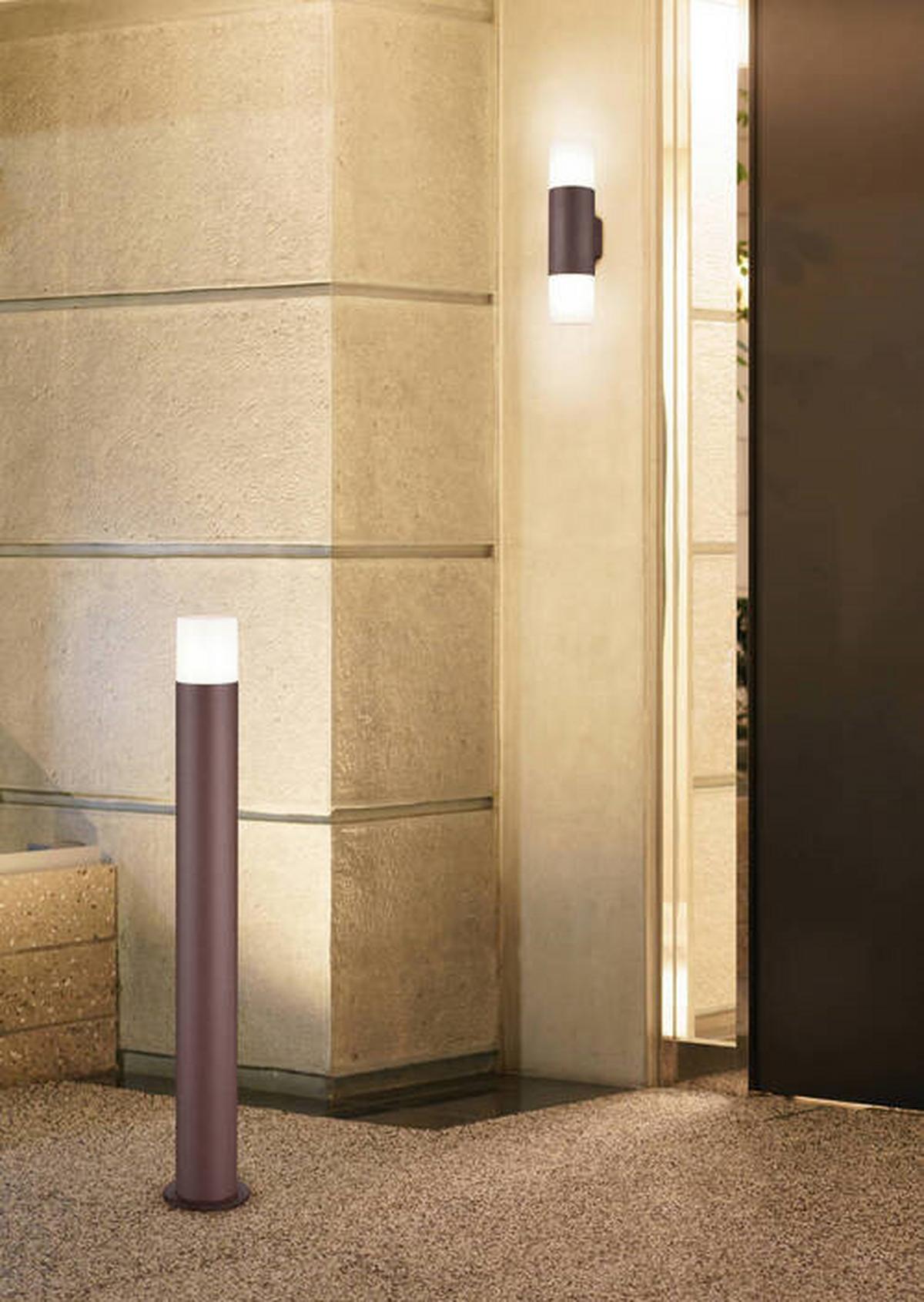 Außenwandleuchte Hoosic 28w Acryl Aluminium, Wandmontage - Rostfarben/Weiß, KONVENTIONELL, Kunststoff/Metall (8,5/33cm) - Trio Leuchten