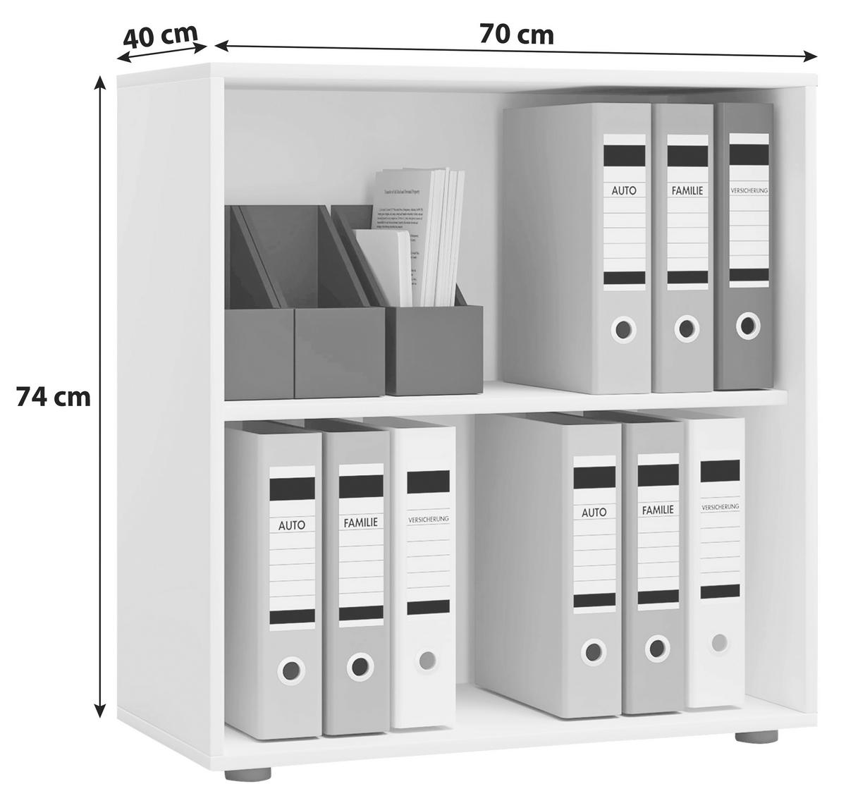 Aktenregal Lona L Buche Dekor B: 70 Cm - Buchefarben/Schwarz, Basics, Holzwerkstoff (70/74/37cm) - MID.YOU