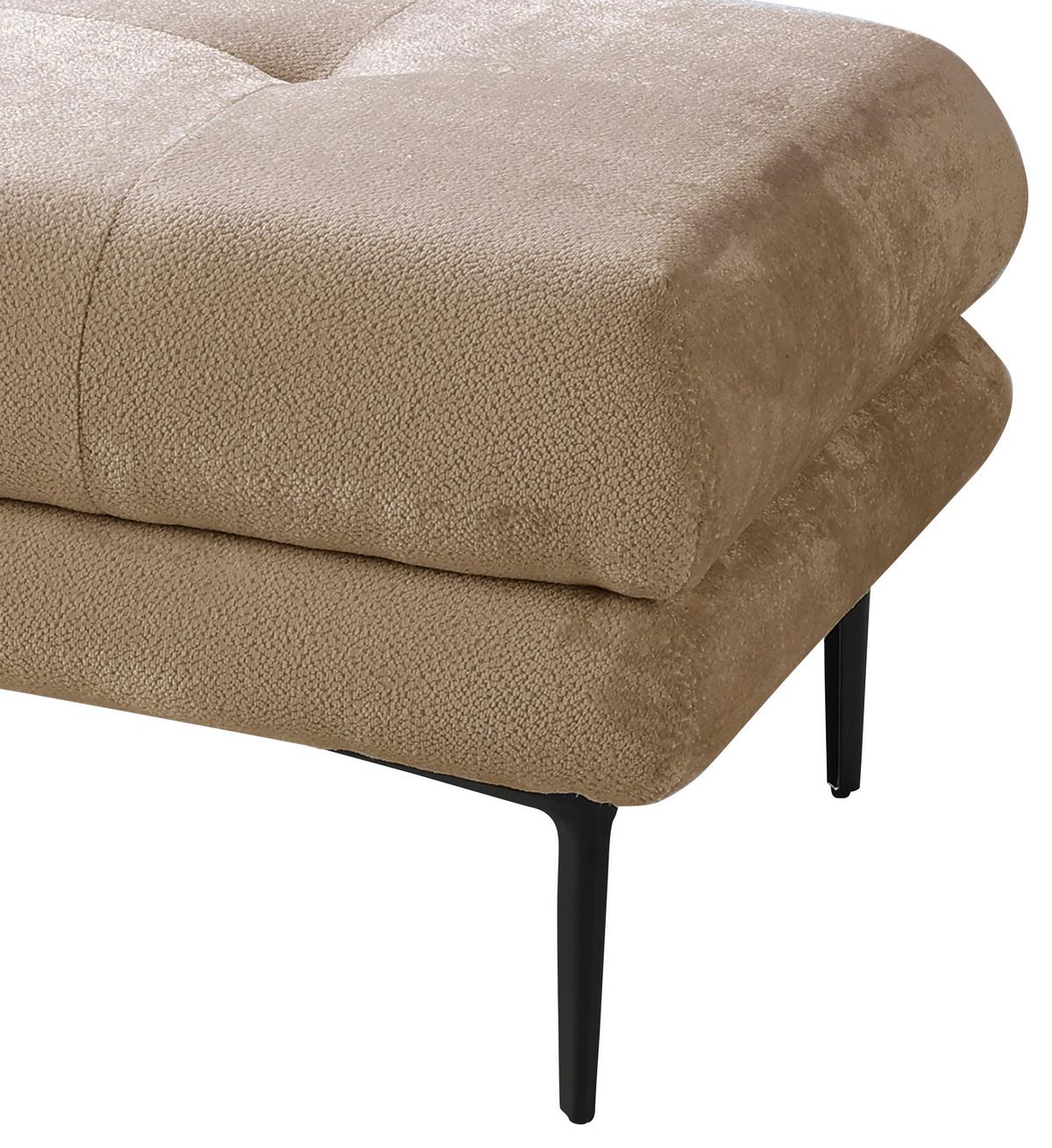 Hocker Ankona Beige/Schwarz, 80 cm - Beige/Schwarz, Design, Textil (80/48/80cm) - MID.YOU