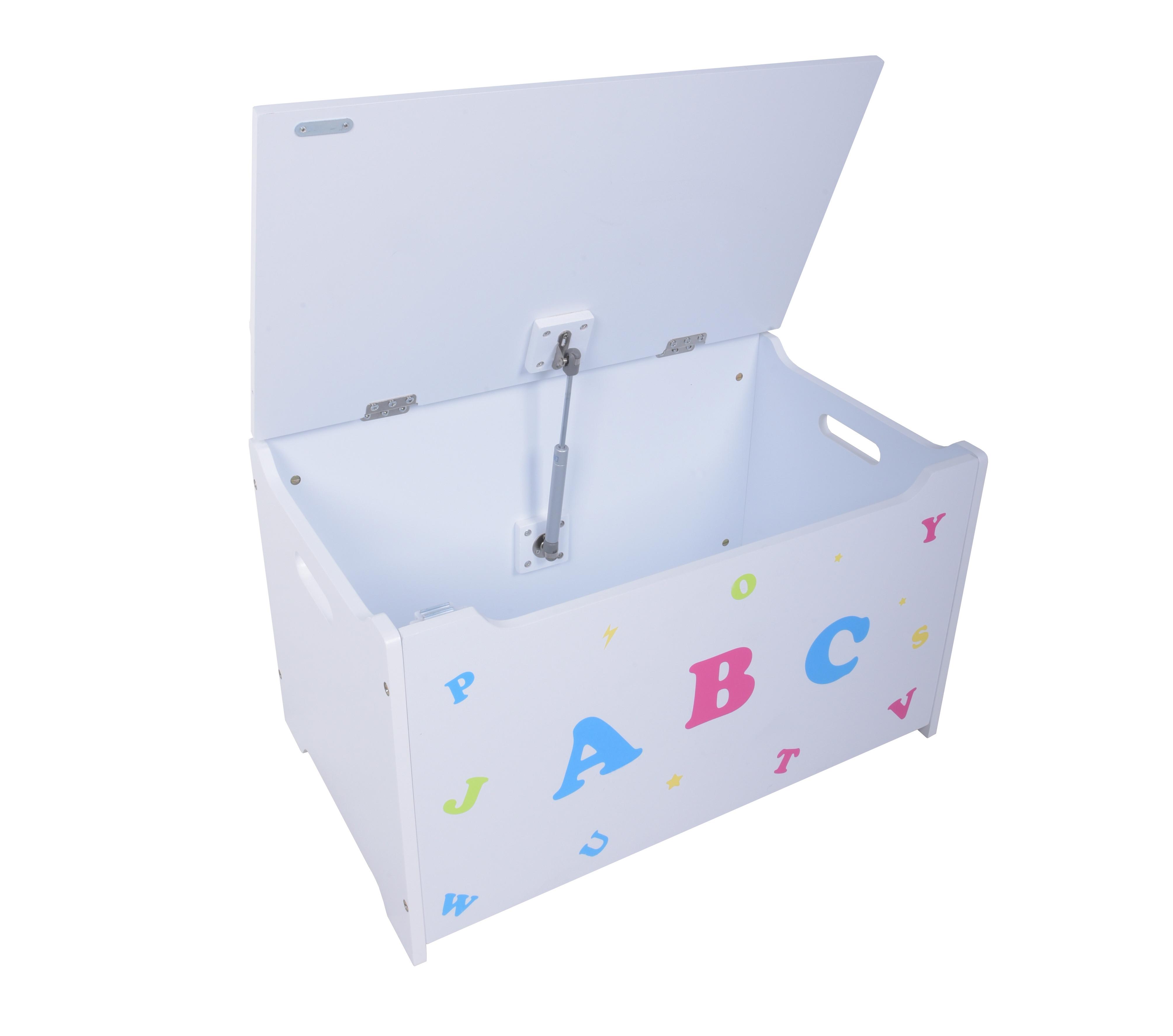 Truhenbank Kinder-Truhenbank, Abc - Weiß, MODERN, Holzwerkstoff (35,5/53/60cm)