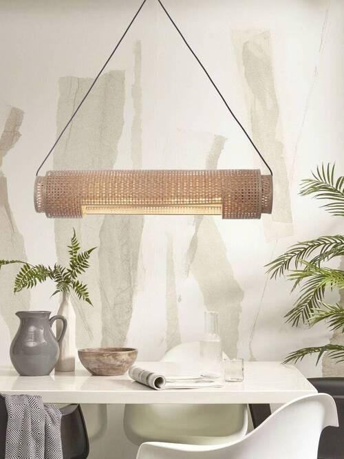 Hängeleuchte Bhutan/H85/N - Naturfarben, Trend, Holz (15/15/85cm) - Good & Mojo