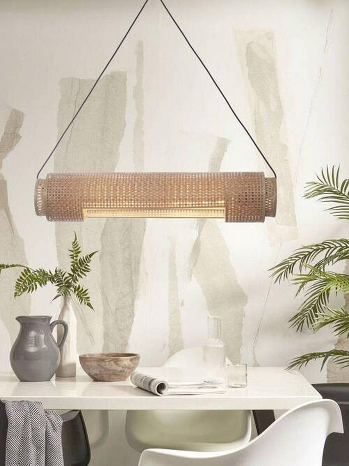 Hängeleuchte Bhutan/H85/N - Naturfarben, Trend, Holz (15/15/85cm) - Good & Mojo