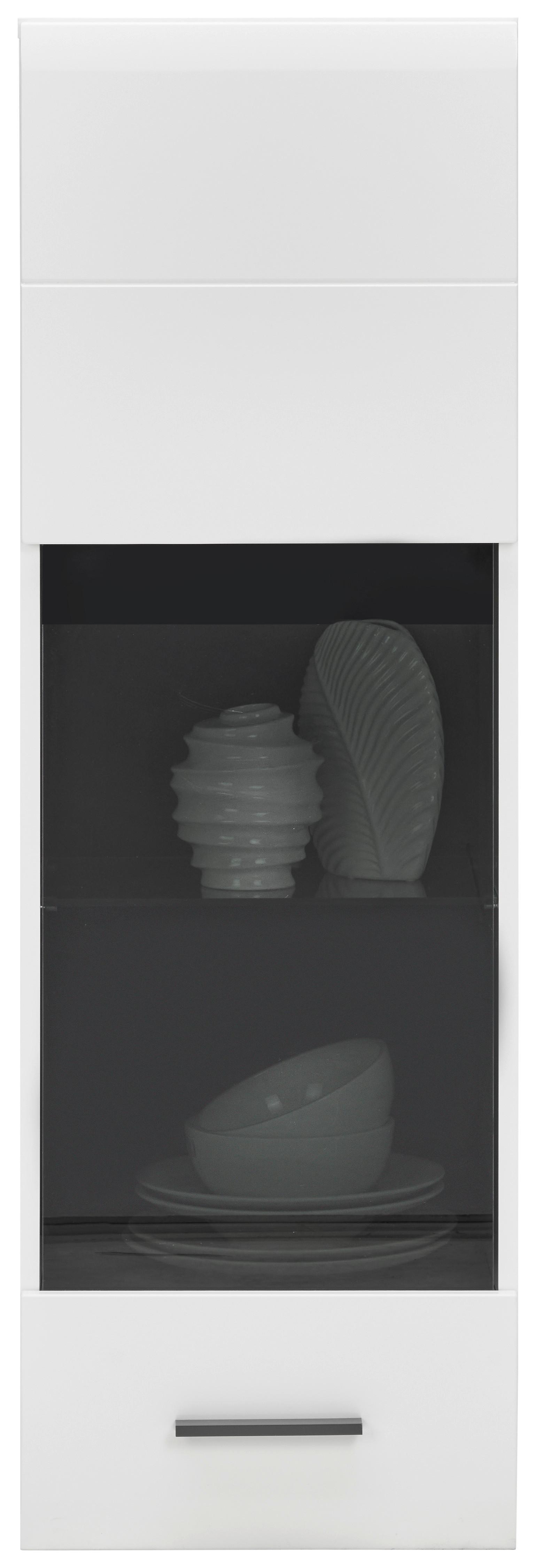 Hängevitrine Avanti Weiß, Anthrazit B: 40cm - Anthrazit/Weiß, MODERN, Glas/Holzwerkstoff (40/122/35cm) - Hom`in