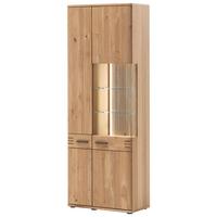 Vitrine Salvador B: 75 cm Eichefarben - Eichefarben/Schwarz, Design, Glas/Holz (75/208/37cm) - Livetastic
