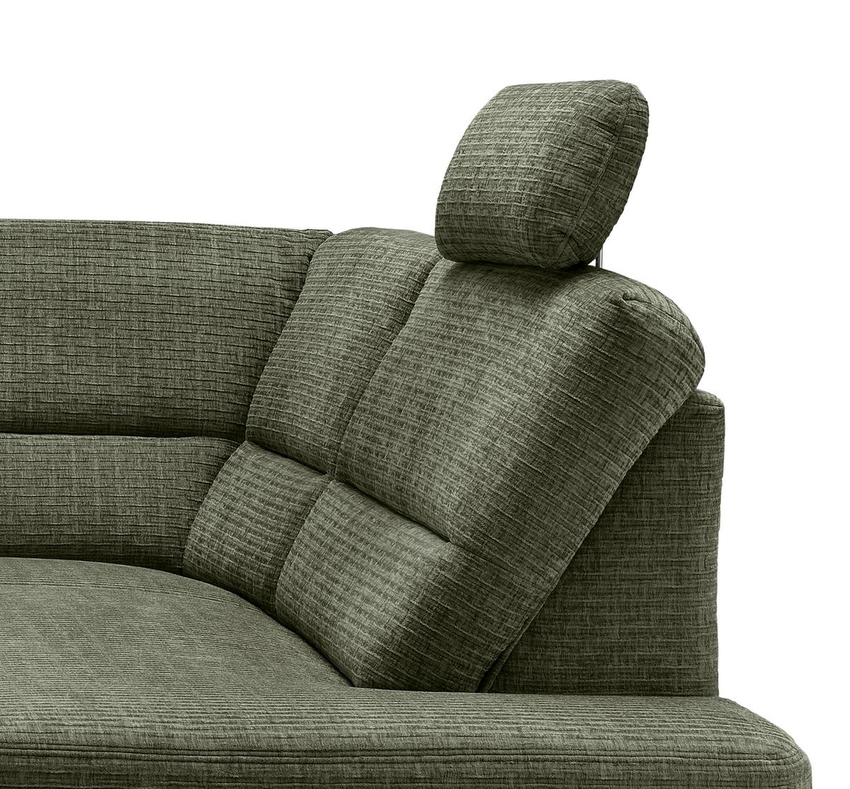 Ecksofa Cavoli Olivgrün Relaxfunktion S: 266x190 cm - Schwarz/Olivgrün, MODERN, Textil (266/190cm) - Livetastic