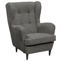 Ohrensessel Oskar Dunkelbraun B: 78 cm - Dunkelbraun/Schwarz, Basics, Textil (78/102/98cm) - MID.YOU