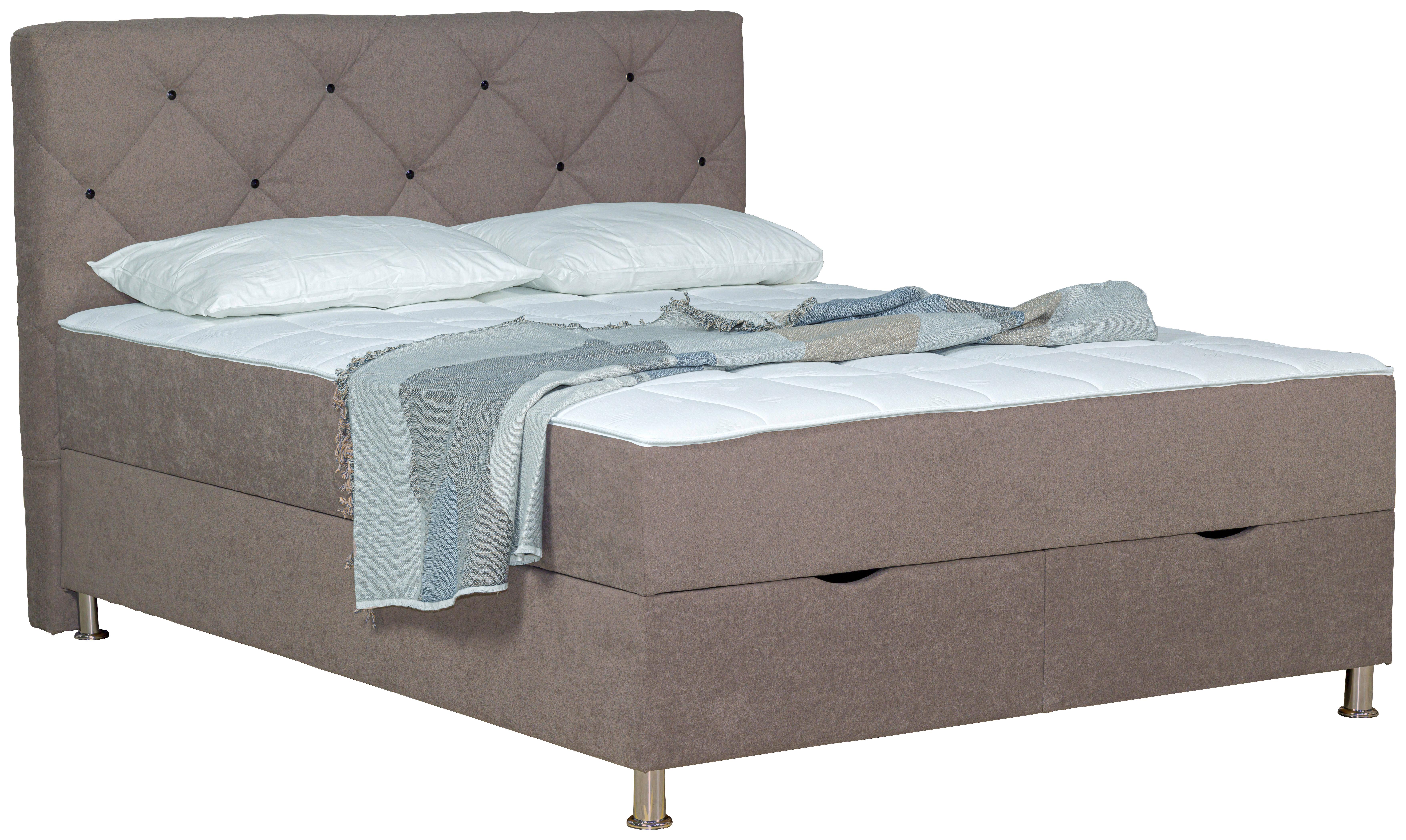 Box-ágy Black Diamond - világosbarna, Design, textil (180/200cm) - Modern Living