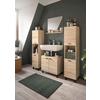 Badezimmer Boston Sonoma Eiche Dekor - Schwarz/Sonoma Eiche, MODERN, Glas/Holzwerkstoff (117cm) - MID.YOU