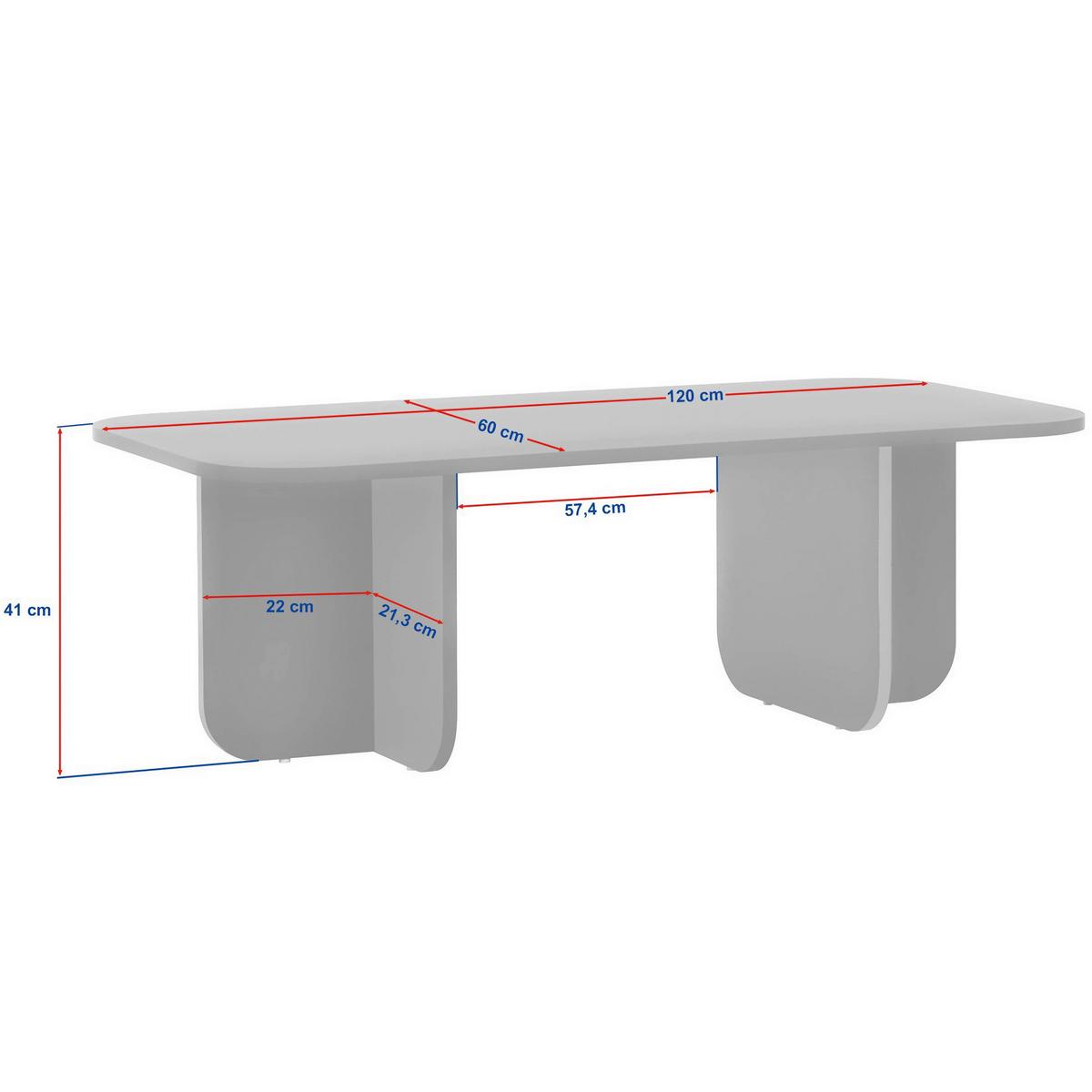 COUCHTISCH Akira Schwarz L: 120cm - Schwarz, Design, Holzwerkstoff (120/60/41cm) - MID.YOU