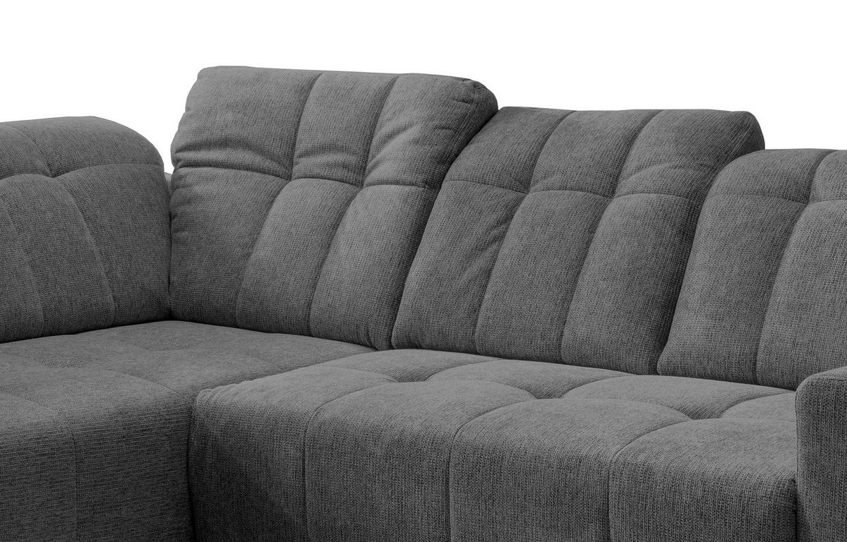 Ecksofa mit USB Anschluss Sano, Anthrazit, S: 200x261 cm - Anthrazit/Schwarz, MODERN, Textil (200/261cm) - Livetastic