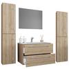 Badezimmer Badinos 5-Teilig Sonoma Eiche B: 146 cm - Weiß/Sonoma Eiche, MODERN, Keramik/Holzwerkstoff (147cm) - MID.YOU