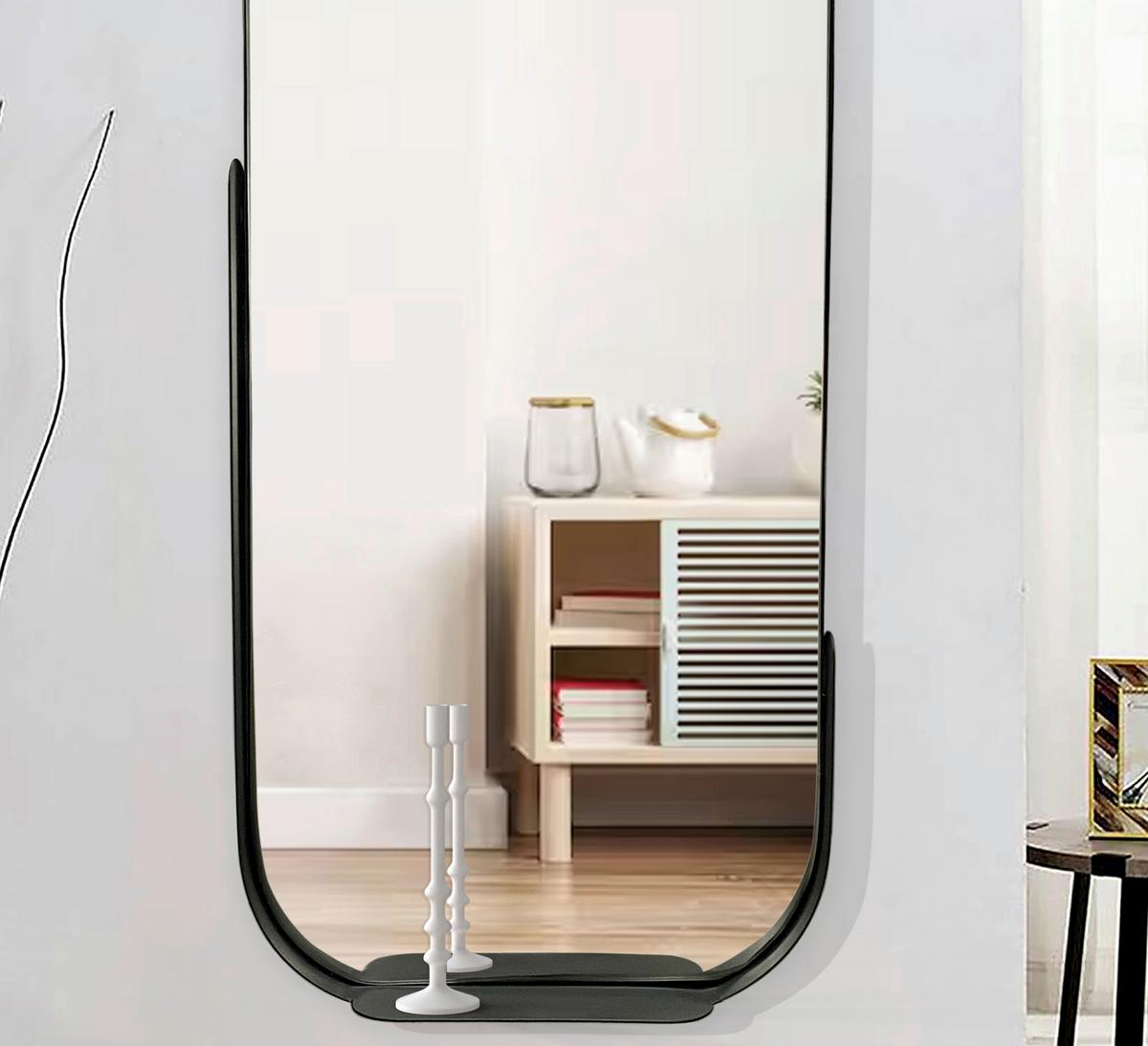 Wandspiegel Schwarz B: 51 Cm - Schwarz, Design, Glas/Metall (51/114/8cm) - MID.YOU
