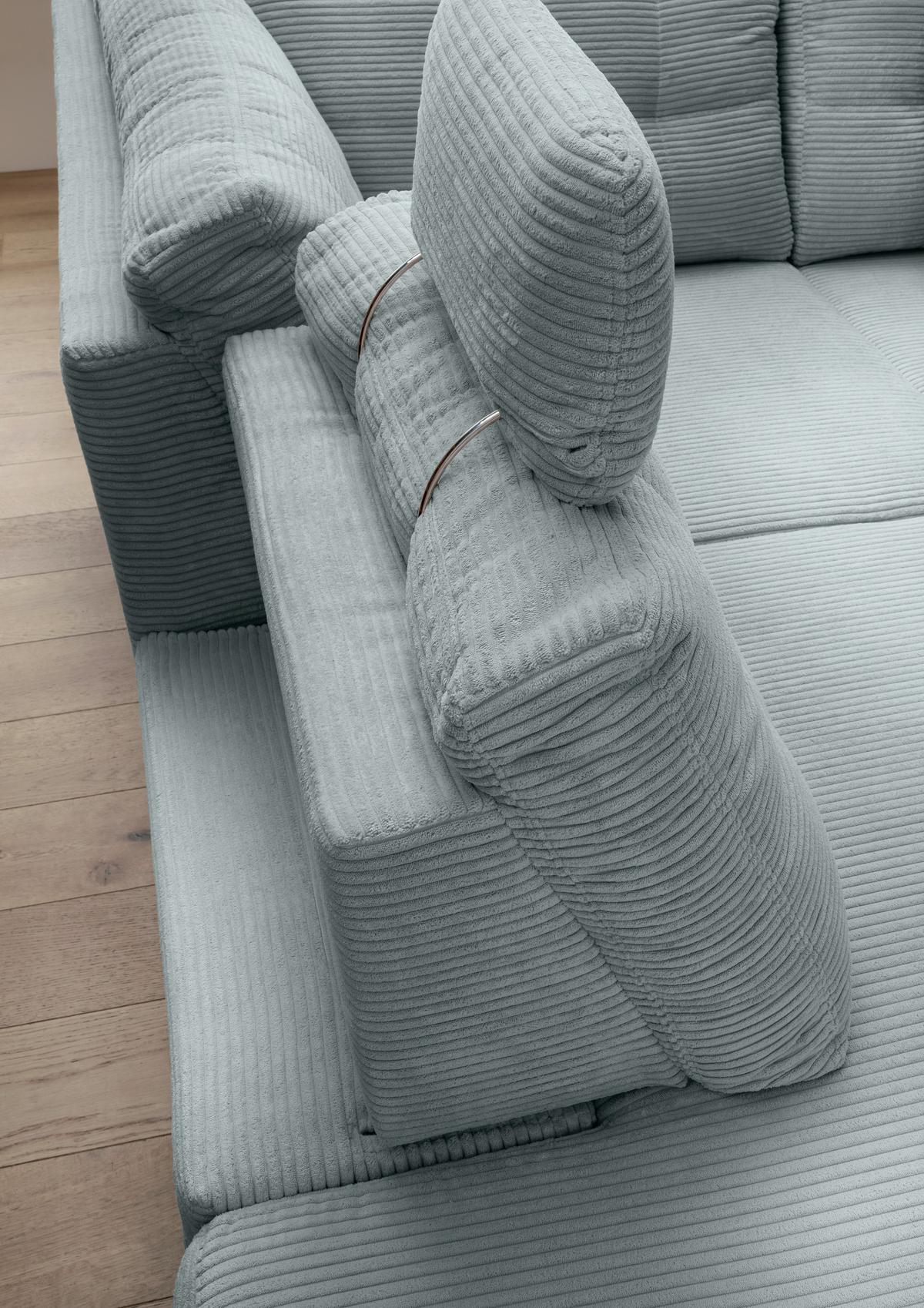 Ecksofa Brizzini Hellblau S: 176x270 Cm - Naturfarben/Hellblau, MODERN, Textil (176/270cm) - Livetastic