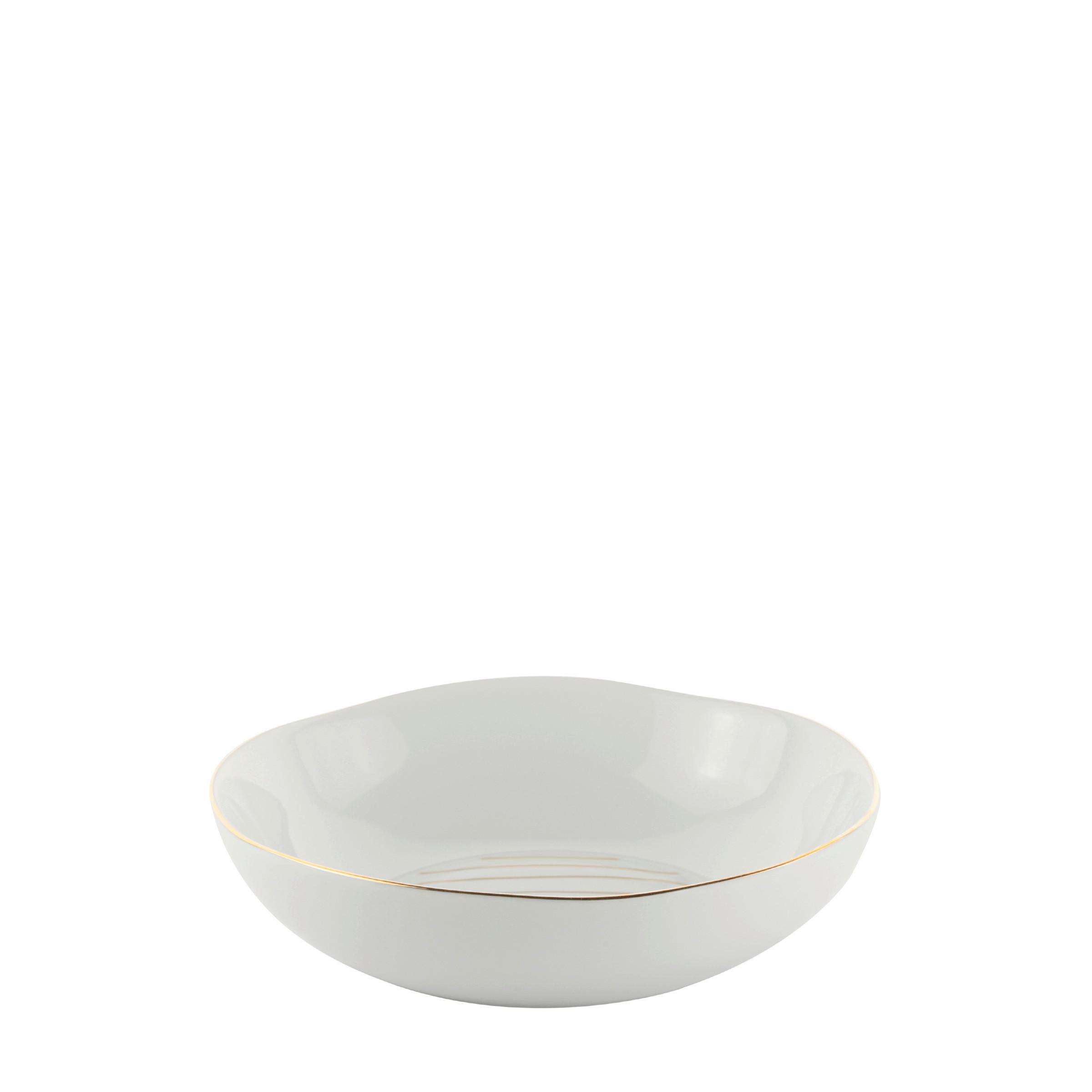 Hluboký Talíř Onix - bílá/barvy zlata, Moderní, keramika (20,5cm) - Premium Living