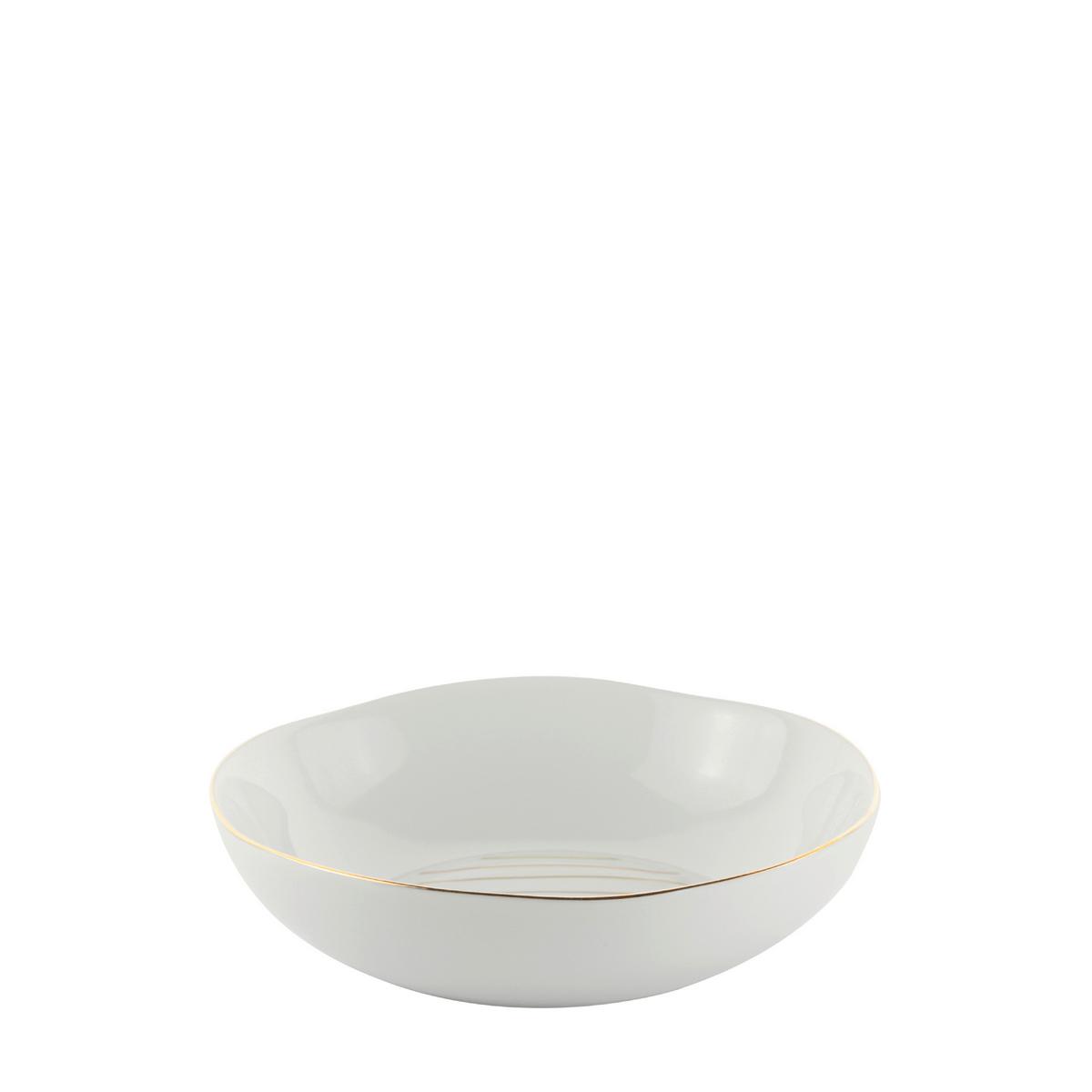 HLUBOKÝ TALÍŘ ONIX - bílá/barvy zlata, Moderní, keramika (20,5cm) - Mömax