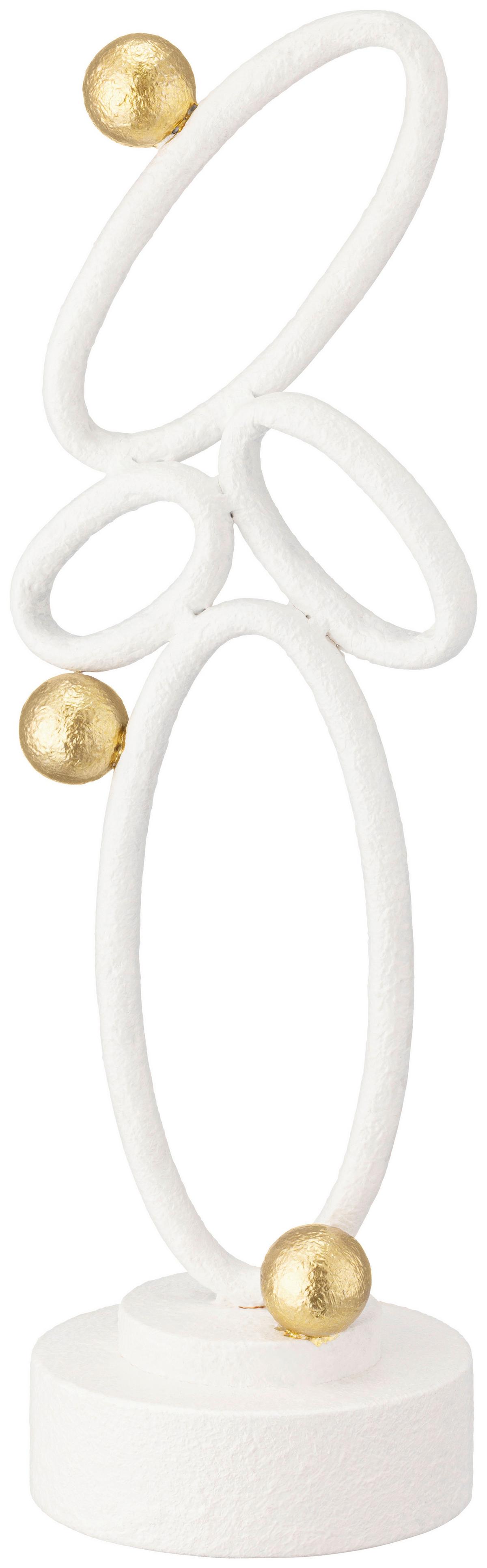 Skulptur Engelbert - Goldfarben/Weiß, KONVENTIONELL, Metall (10/34,5cm) - Luca Bessoni