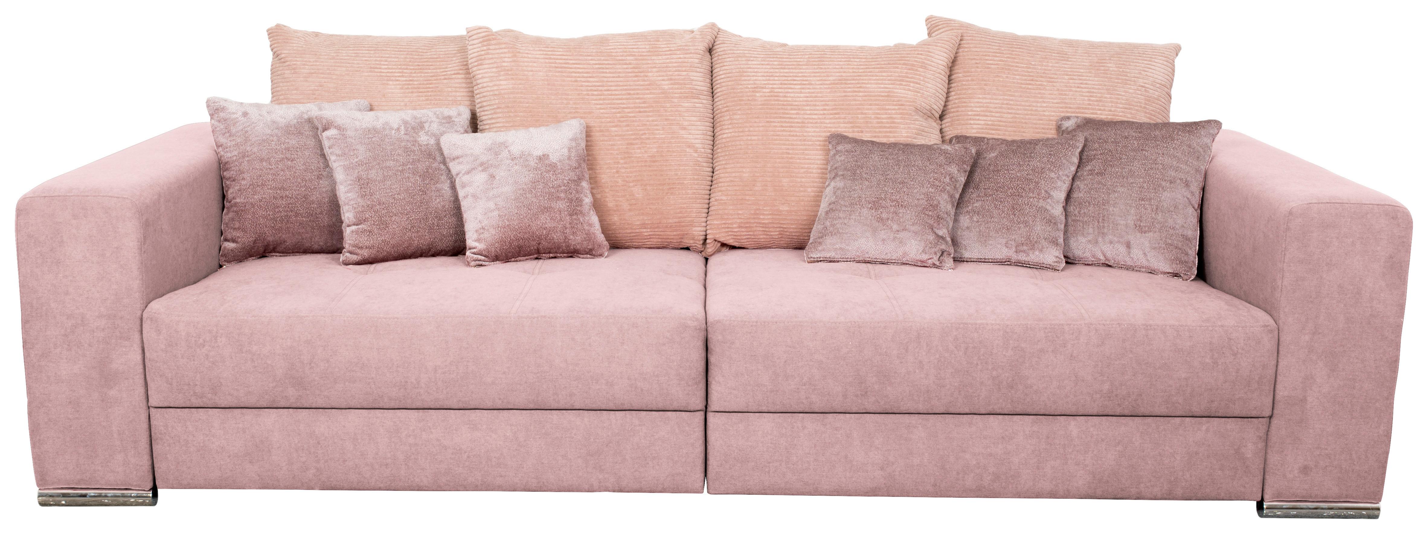 Velká pohovka ROSE růžová - růžová/černá, Moderní, textil/plast (262/85/111cm)