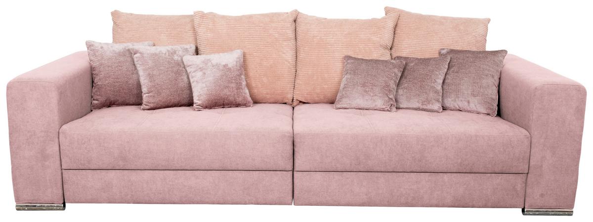 Veľká pohovka ROSE ružová - čierna/ružová, Modern, textil/plast (262/85/111cm)