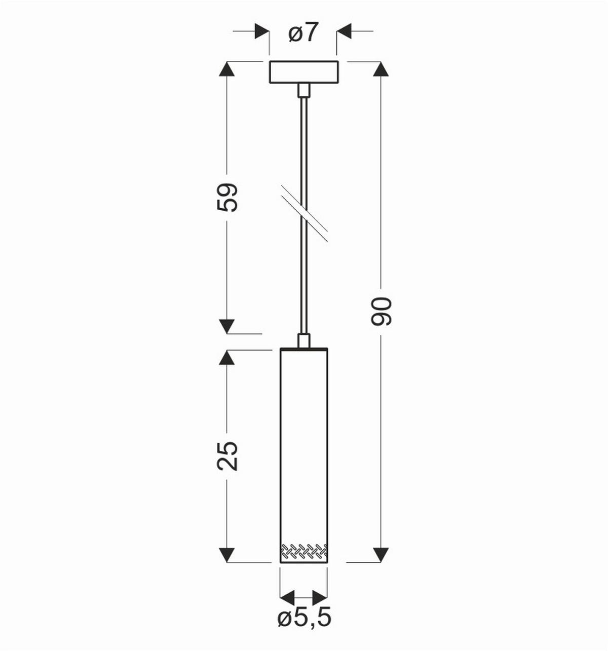 Hängeleuchte 31-78582 Tubo - Schwarz, Design, Metall (7/7/90cm)