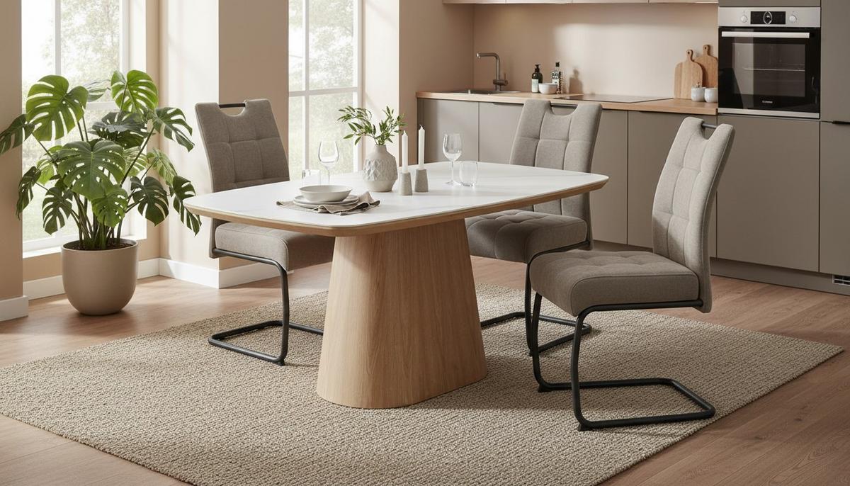 Schwingstuhl Vilnius Dunkelgrau/Beige B: 44 cm - Dunkelgrau/Beige, MODERN, Textil/Metall (44/95/61cm) - MID.YOU