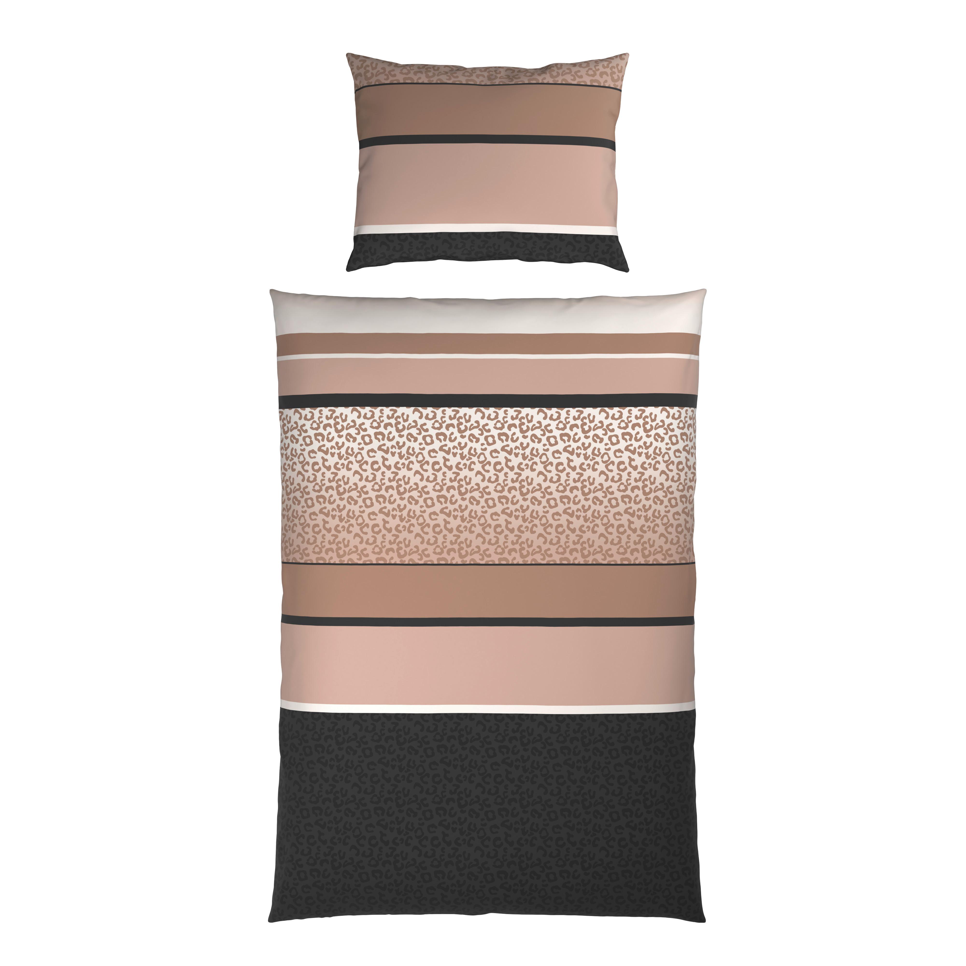BETTWÄSCHE MARLENE - Anthrazit/Beige, MODERN, Textil - Luca Bessoni