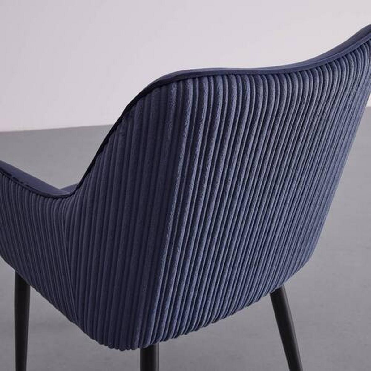Zamatová stolička Caria modrá - modrá/čierna, Modern, kov/drevo (57/89/60cm) - Bessagi Home