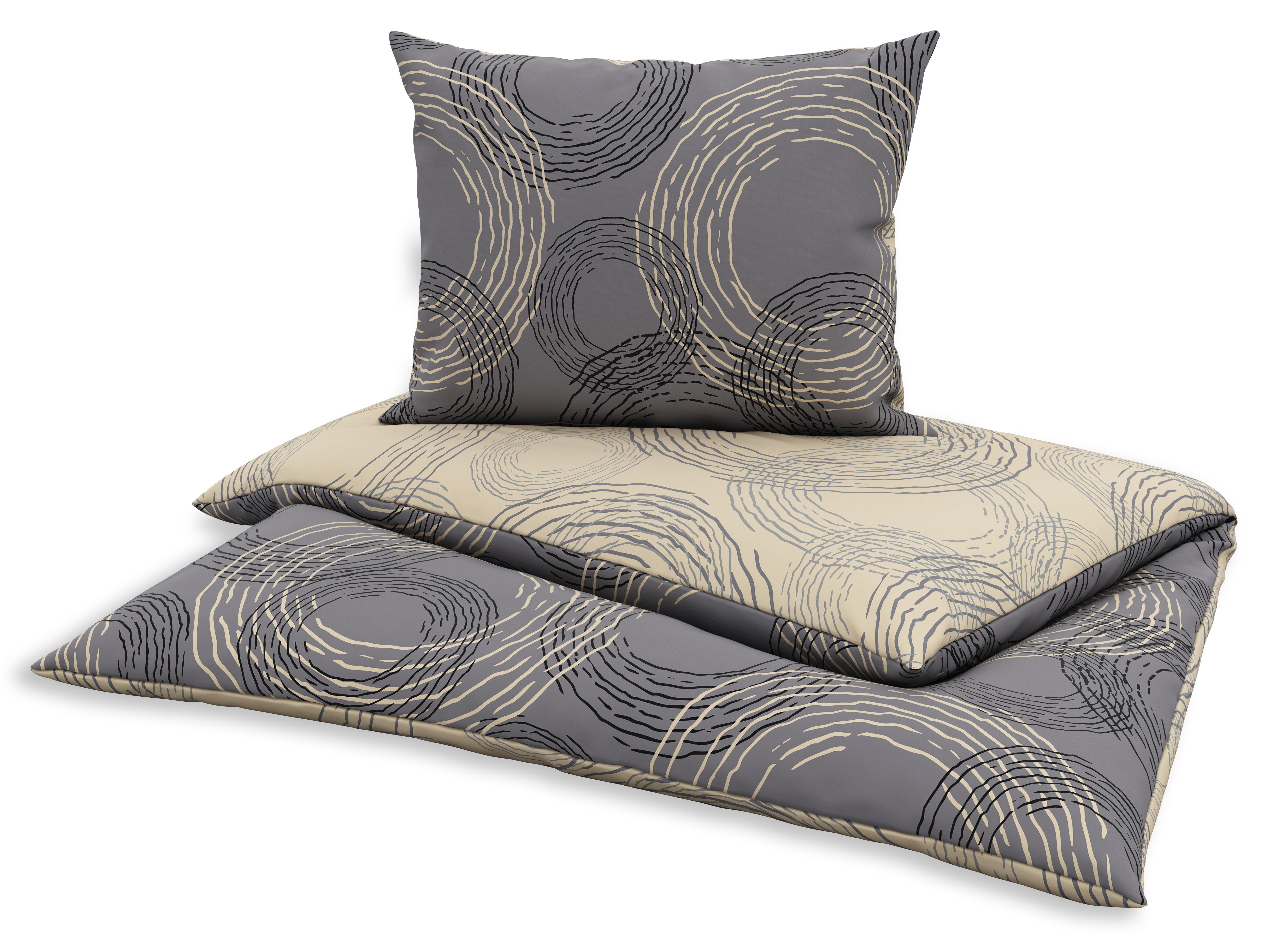 Bettwäsche 140x200 cm Estelle Mikrofaser Braun Kreise - Braun, MODERN, Textil - Luca Bessoni