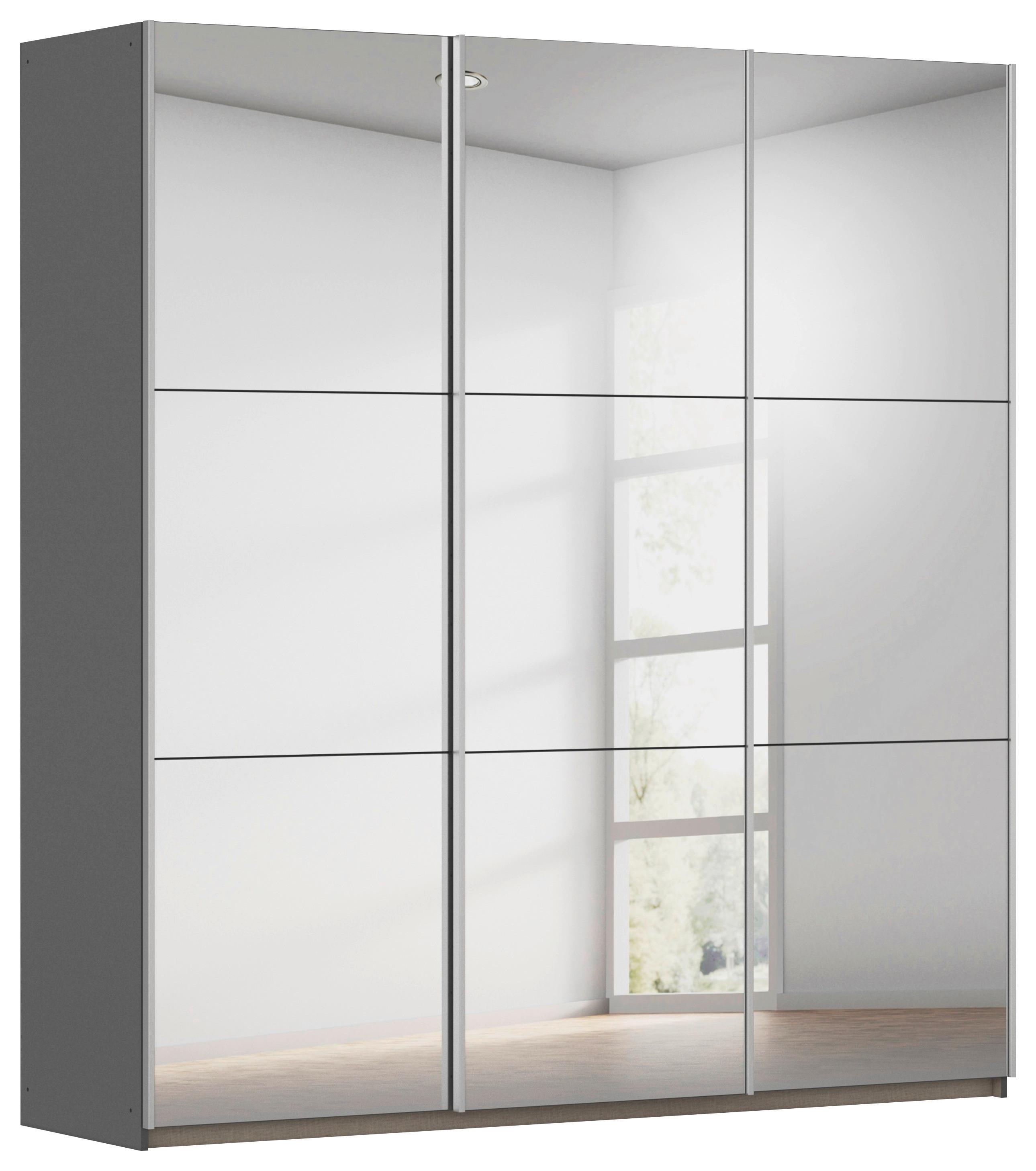 SCHWEBETÜRENSCHRANK Berny, Grau B: 196 cm - Grau, Trend, Holzwerkstoff (196/210/59cm)