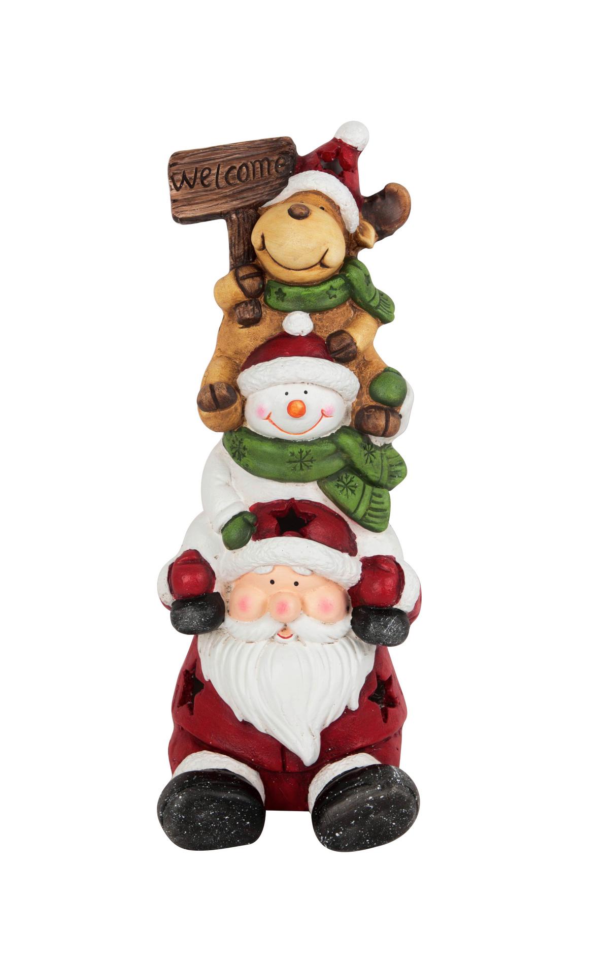 Karácsonyi Figura Noah - barna/piros, Konventionell, kő (18/19/43cm) - Luca Bessoni