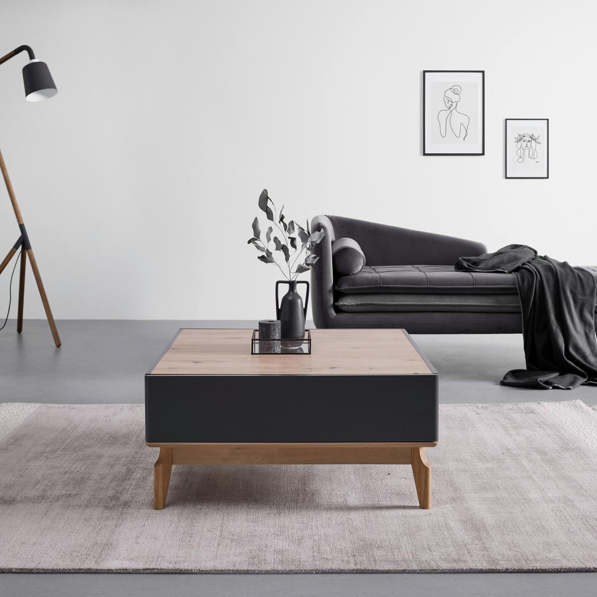 Konferenčný stolík FOSCO - sivá/farba duba, Modern, drevo (80/80/38cm) - Bessagi Home