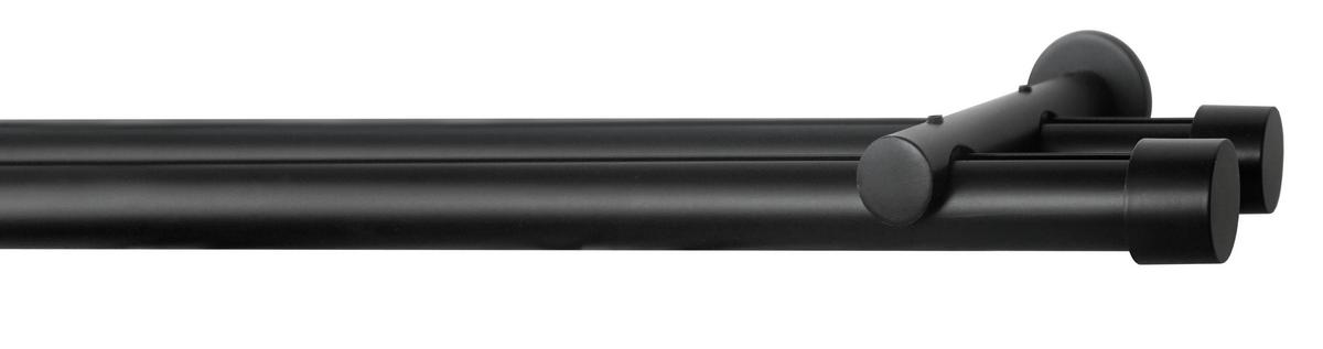 Innenlaufstange 2-läufig Maja Schwarz L: 240cm Inkl. Zubehör - Schwarz, ROMANTIK / LANDHAUS, Metall (240cm) - James Wood