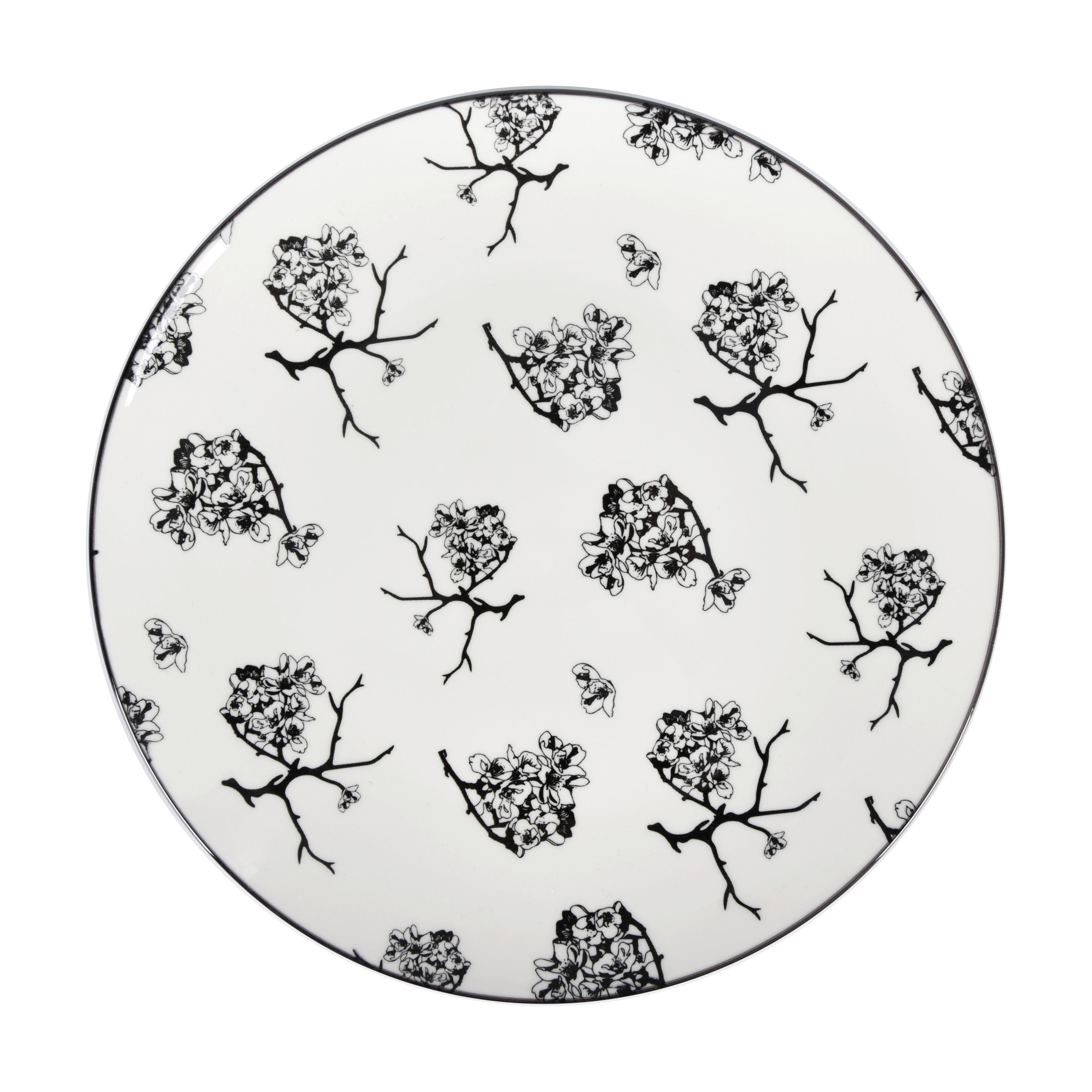 Plytký tanier Shiva, Ø: 27cm - čierna/biela, Lifestyle, keramika (27/2,5cm) - Mömax