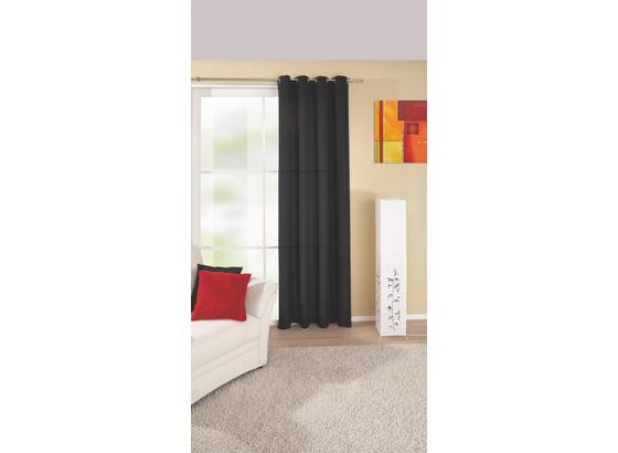 Ösenvorhang Ocean - Schwarz, KONVENTIONELL, Textil (140/245cm) - Ombra Ösenvorhang Ocean - Schwarz, KONVENTIONELL, Textil (140/245cm) - Ombra
