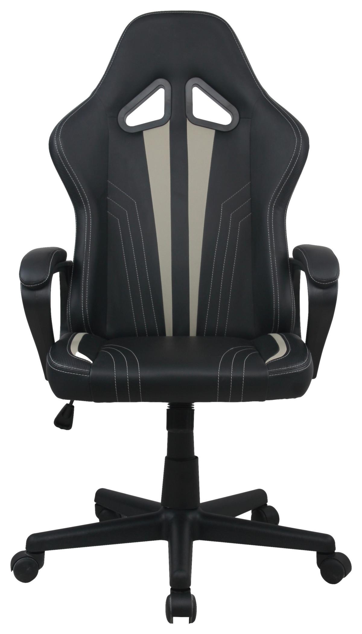 Chefsessel Anna Armstützen Schwarz 140 Kg - Beige/Schwarz, MODERN, Kunststoff/Textil (57/112/57cm)