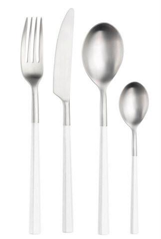 sada príborov HIVE - biela/farba ušľachtilej ocele, Basics, kov/plast - Pintinox