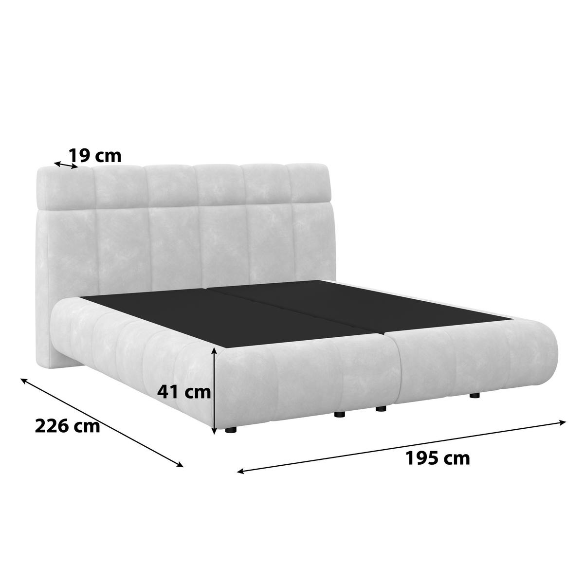 Boxspringbett Nobu o. Matratze Hellgrau, LF: 180x200 cm - Hellgrau/Schwarz, Trend, Holz/Textil (180/200cm)
