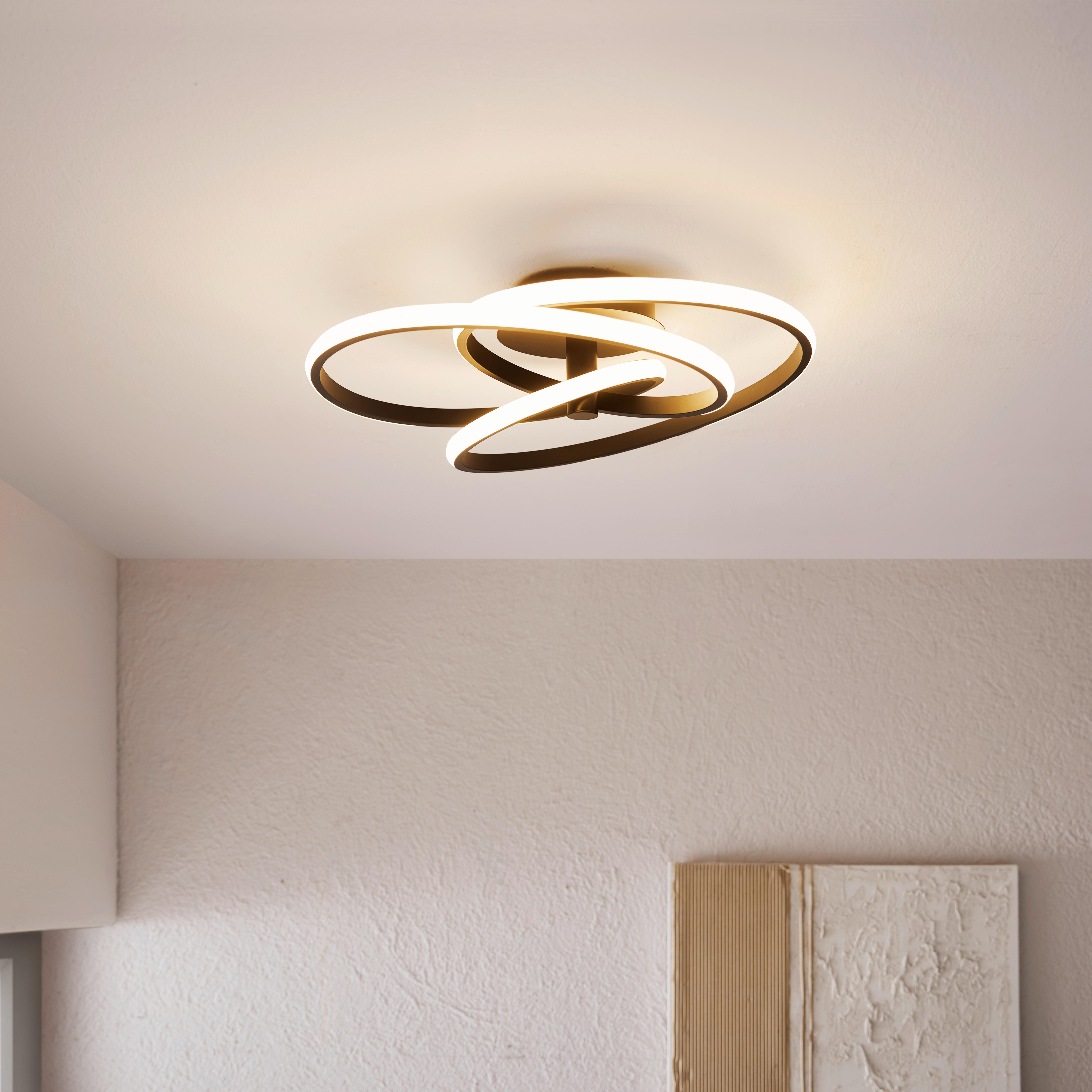 STROPNÍ LED SVÍTIDLO Mofer, 50/13cm - černá, Moderní, kov/plast (50/13cm) - Premium Living