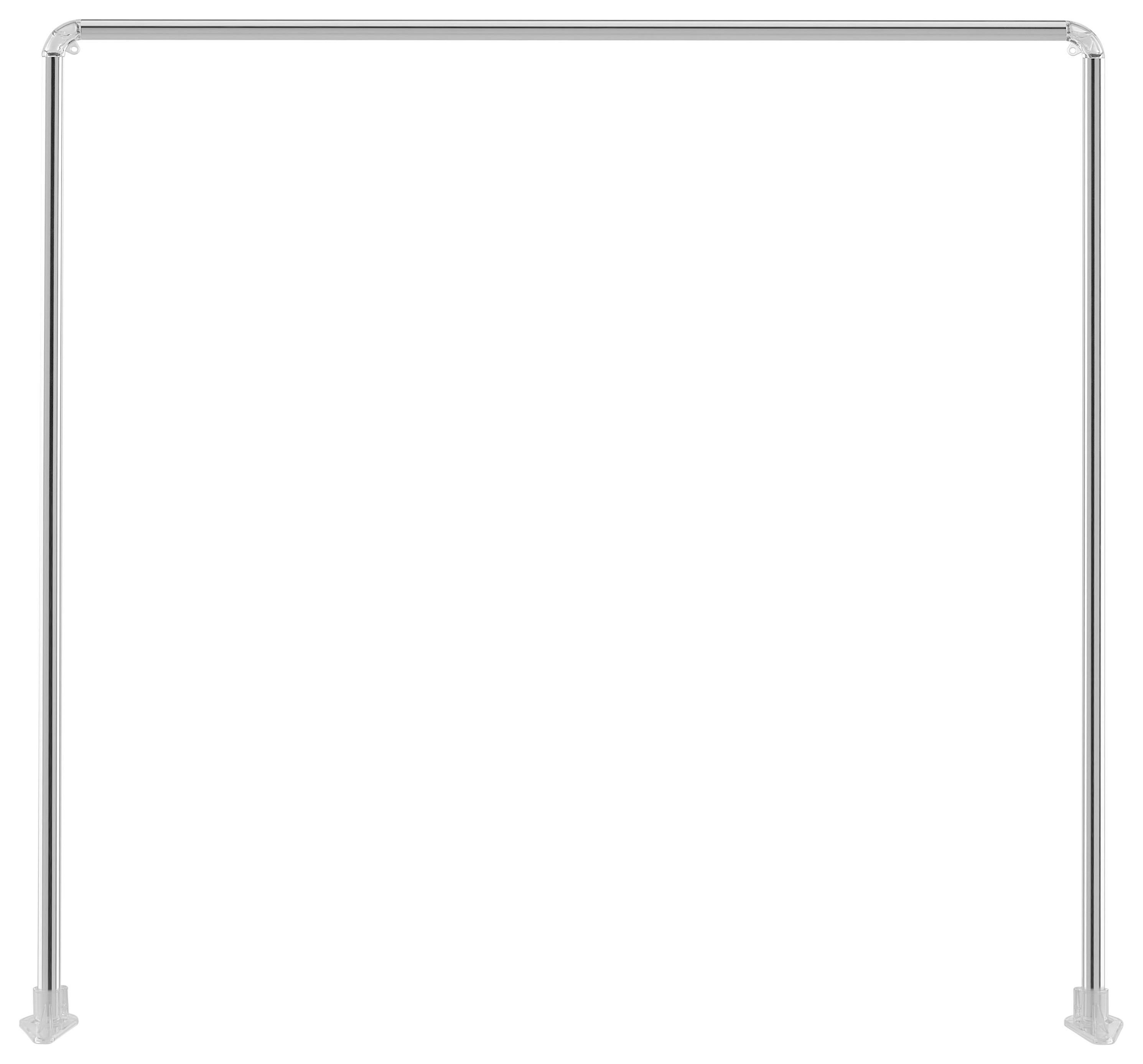 Duschvorhangstange Silber 2 Eckverbindungen L: 91 cm - Silberfarben, Metall (91cm)