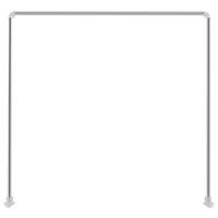 Duschvorhangstange Silber 2 Eckverbindungen L: 91 cm - Silberfarben, Metall (91cm)