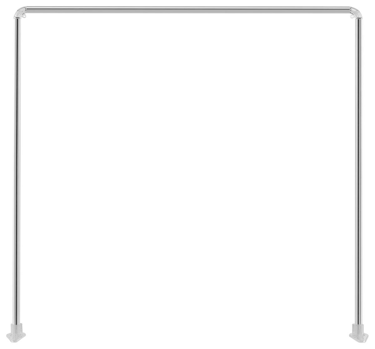 Duschvorhangstange Silber 2 Eckverbindungen L: 91 cm - Silberfarben, Metall (91cm)