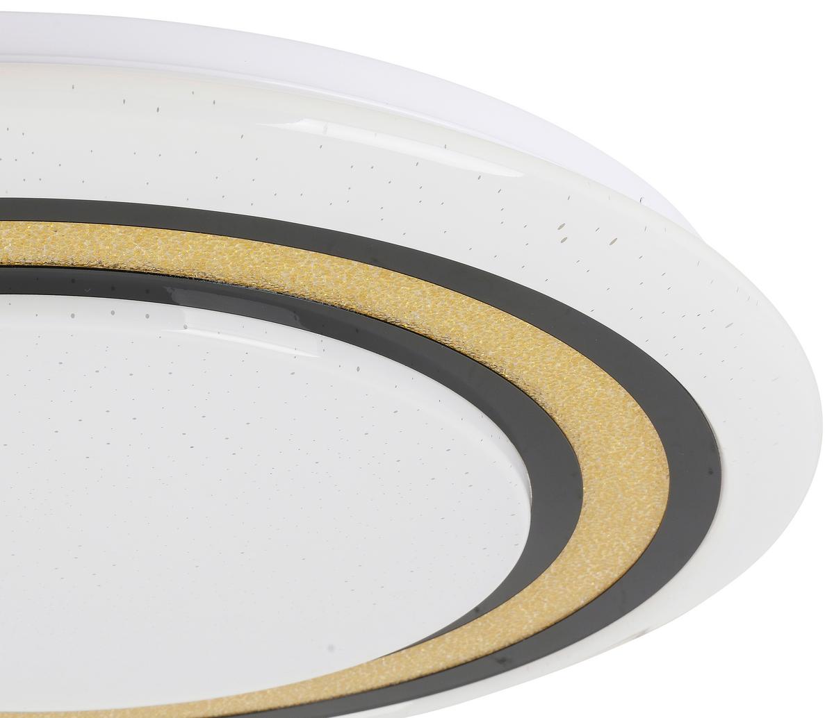 Led-deckenleuchte Kerstin Ø 55 Cm Mit Sternenhimmel - Goldfarben/Schwarz, Design, Kunststoff/Metall (55/10cm) - Luca Bessoni