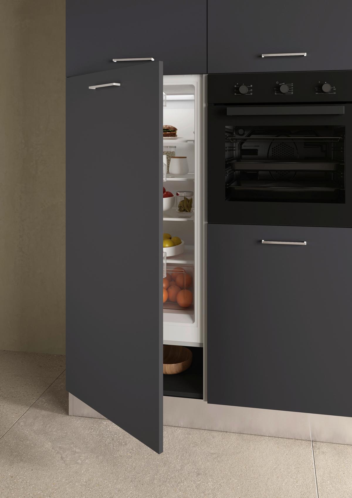 Küchenzeile Freia mit Geräten 315 cm Anthrazit/Nussbaum - Walnussfarben/Alufarben, LIFESTYLE, Holzwerkstoff/Kunststoff (315cm) - MID.YOU