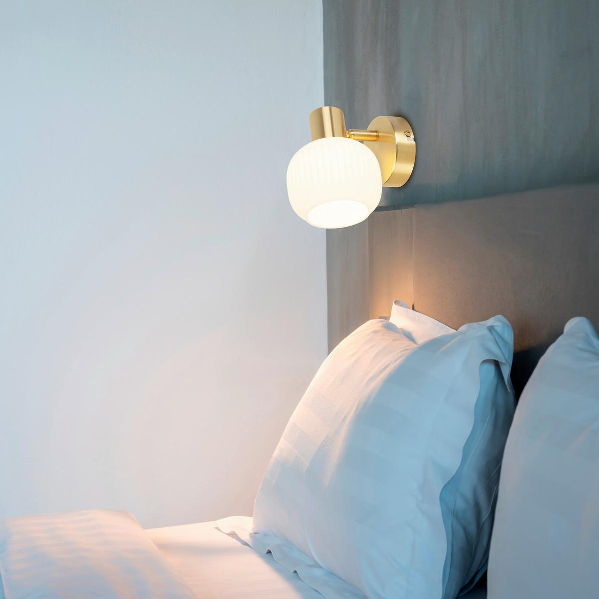 Wandleuchte Exkl. E14, 40w - Messingfarben/Weiß, LIFESTYLE, Glas/Metall (16/10/13,5cm) - Näve