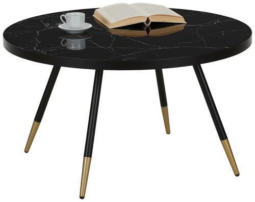 Konferenčný stolík čierna/zlatá P:80cm - čierna/medená, Modern, kov/sklo (80/45cm) - Mömax