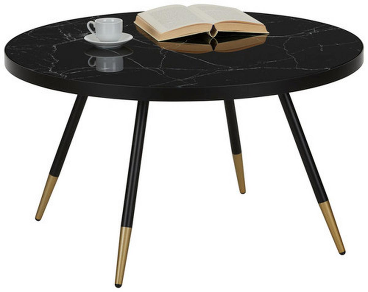 Konferenční stolek černá/zlatá P:80cm - měděné barvy/černá, Moderní, kov/sklo (80/80/45cm) - Mömax