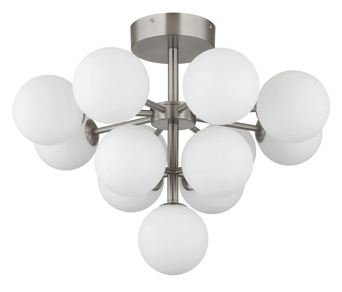 Mennyezeti Lámpa 56143-13nd - nikkelszínű, Design, Üveg/fém (56/43cm) - Globo
