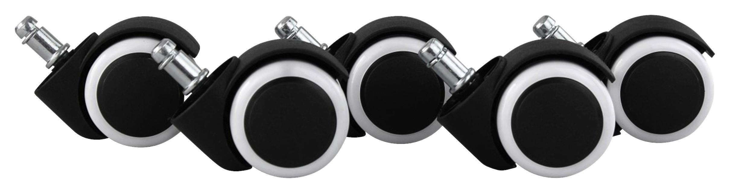 Bürostuhlrollen ø 5 cm Schwarz/Weiß 5er-Set - Weiß, Basics, Kunststoff (5cm) - MID.YOU