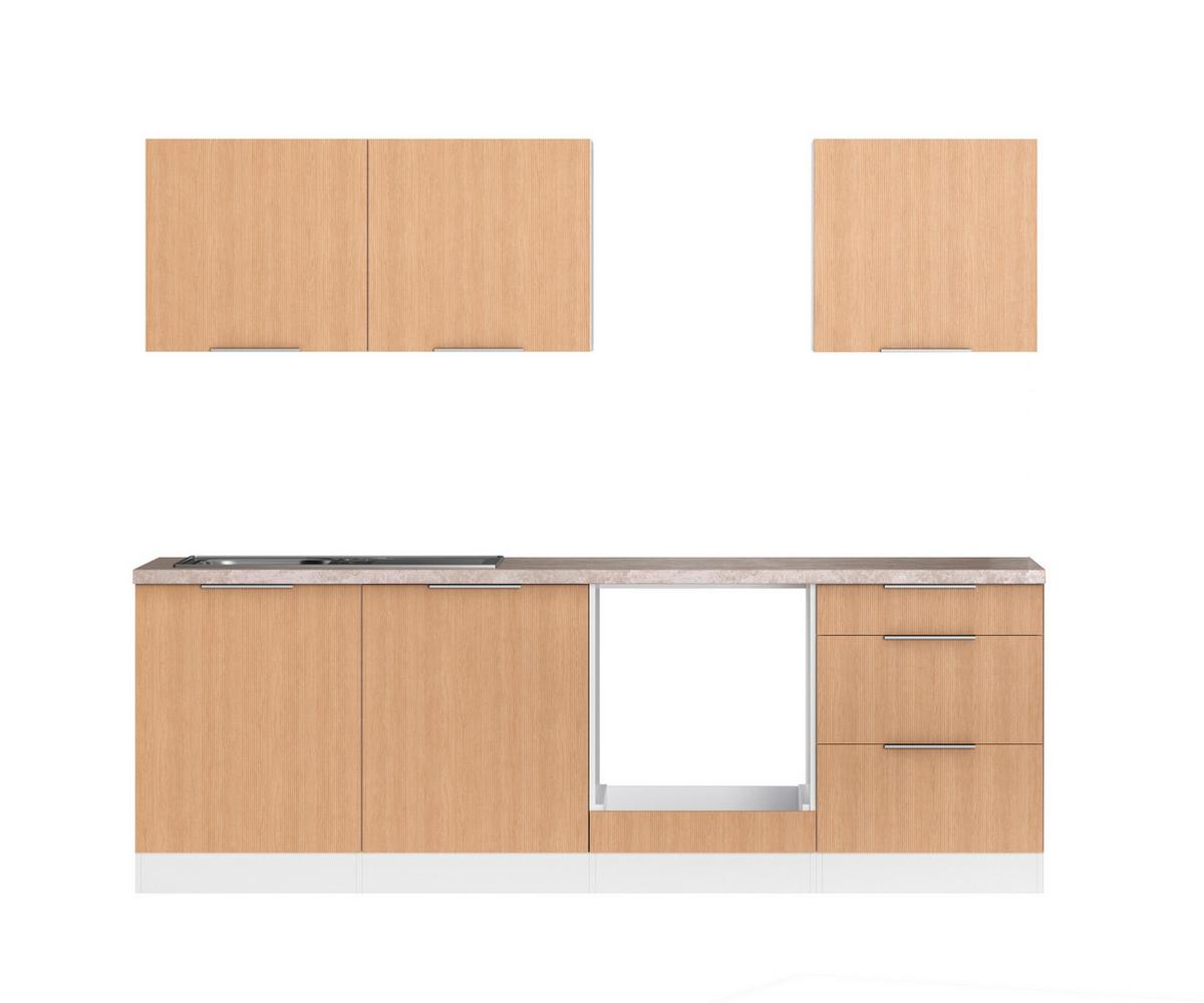 Küchenleerblock Glasgow Eichefarben Dekor/weiß B:240cm - Eichefarben/Beige, LIFESTYLE, Holzwerkstoff (240cm) - Held
